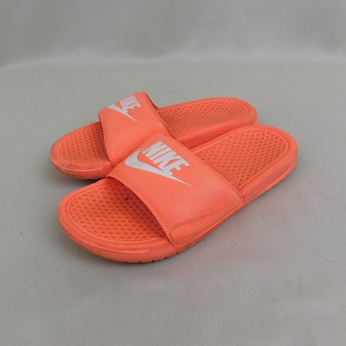 Nike Women's Benassi Just Do It Logo Slide Sandals Size 8 Sunset Orange #7832 - Picture 4 of 7