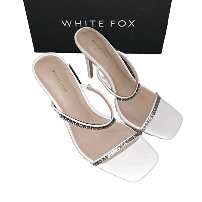 White Fox Tiana White Mules Heels Women's Size 10 Designer