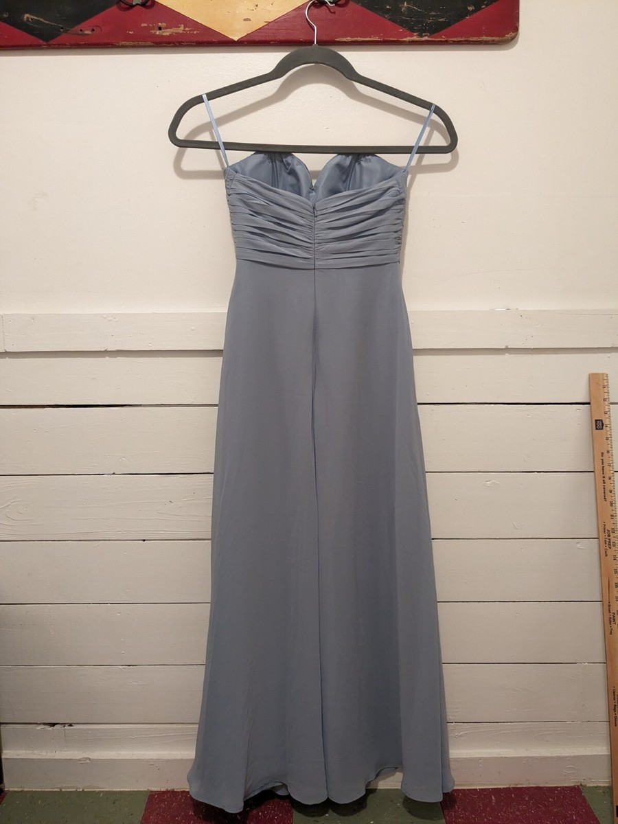 Symphony of Venus Bridesmaid Dress Strapless Shirred Bodice Periwinkle  Womens 8 | eBay