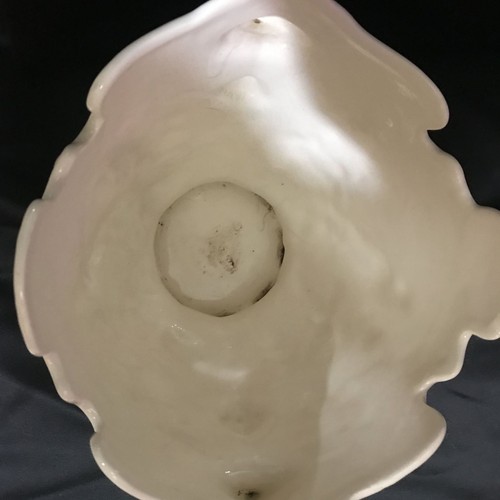 Vintage Hand Made Porcelain Double Handled Barbotine Cache Pot Planter - Picture 5 of 8