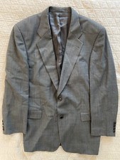 HUGO BOSS Vintage Finely Textured Wool Subtle Check Sport Jacket in Gray 42
