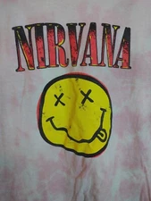 Nirvana Pink Tie Dye Short Sleeve Shirt Graphic Tee Size XL NWOT