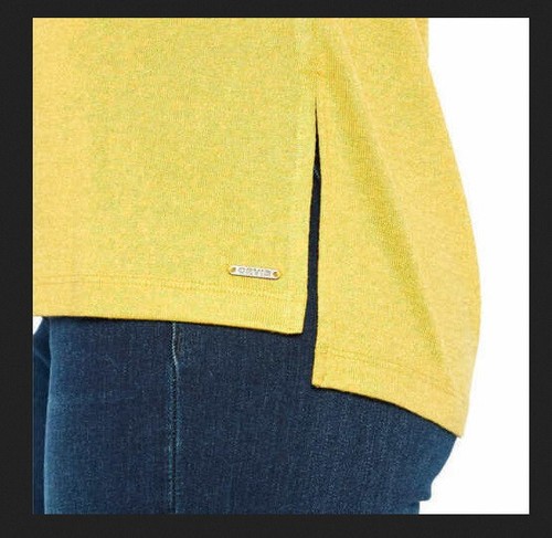 NWT Orvis Ladies' V-Neck Tunic Knit Top Yellow (Ochre) Size Small - 第 3/5 張圖片