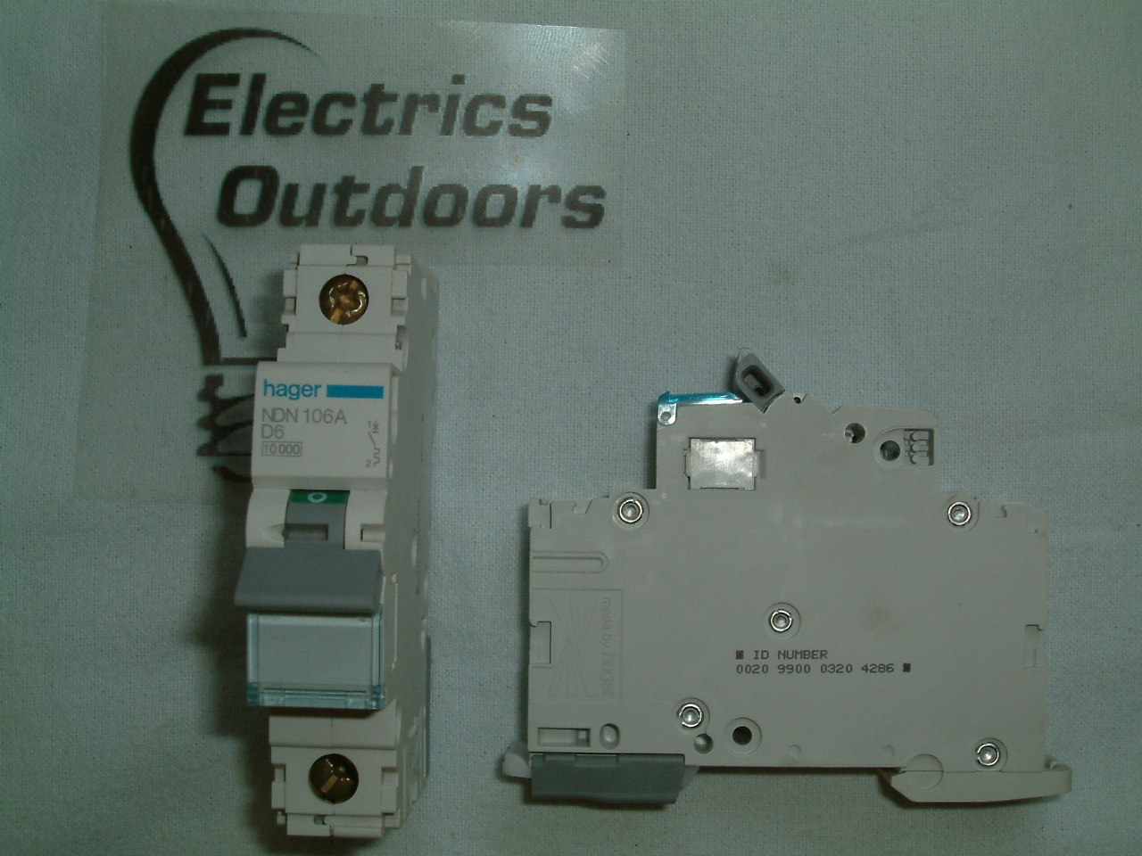 HAGER 6 AMP TYPE D 10 kA MCB CIRCUIT BREAKER 230/400 NDN106A 461891