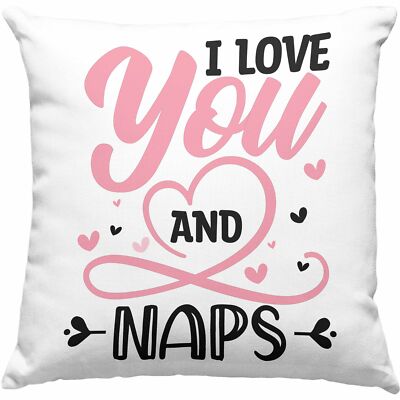 Trendation - I Love You And Naps Kissen Geschenk Freund Liebe Paare Valentinstag