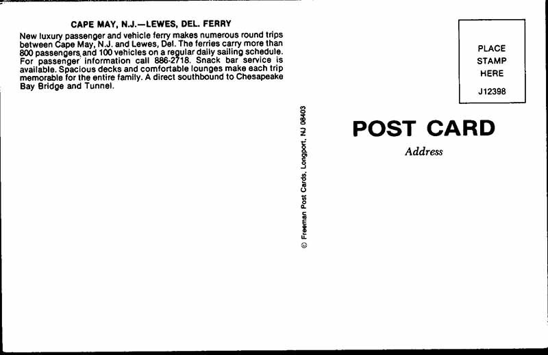 Postcard BOAT SCENE Cape May New Jersey NJ AO4127 eBay