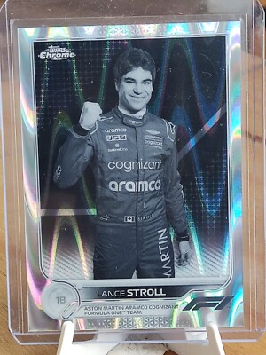Lance Stroll 2022 Topps Chrome F1 Black and White Ray Wave Card Aston Martin