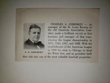 Charles Comiskey 1939 Baseball Centennial Stamp Book Panel