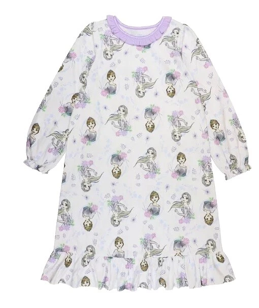Polyester Frozen White Sleepwear for Girls