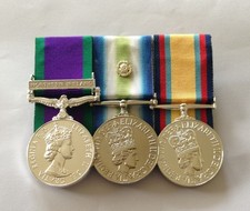 GSM Irlanda del Norte, Malvinas y Roseta, Guerra del Golfo, medallas montadas, tamaño completo