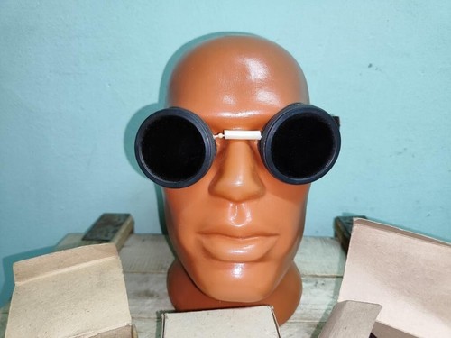 Mad Max Goggles USSR Safety Glasses Vtg Old Dieselpunk Steampunk Glasses 1950 - Picture 6 of 15
