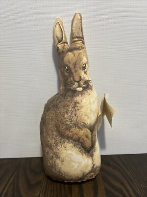 Vintage Stuffed Rabbit Arnold Print Works The Toy Works Lithograph Cloth W/Tags