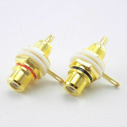2pcs RCA Female Socket Connector Chassis Panel Mount Adapter Audio Terminal Plug - Picture 6 of 7