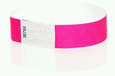 300 3/4" NEON PINK TYVEK WRISTBANDS, PAPER WRISTBANDS, WRISTBANDS FOR EVENTS