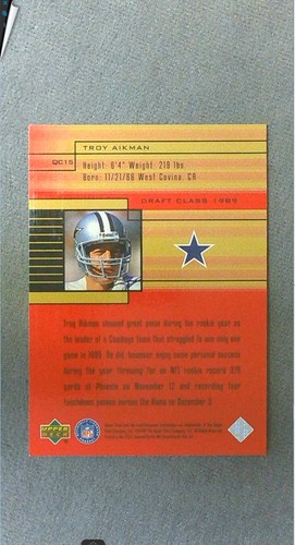 1999 Upper Deck Quarterback Class #15 Troy Aikman Cowboys - Picture 2 of 2