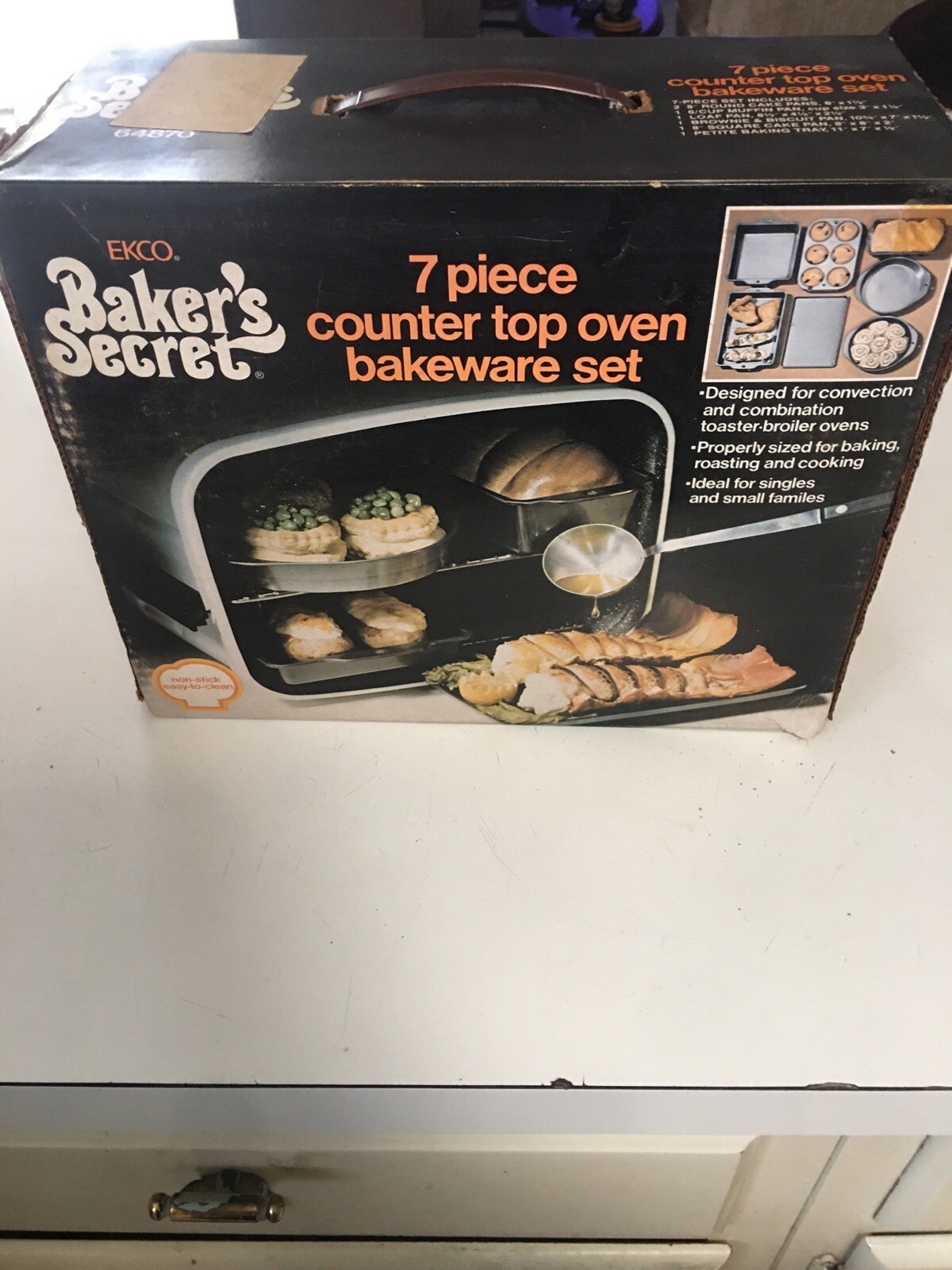 Vintage Ekco Baker’s Secret Counter Top Oven Bakeware 7 Piece Set New