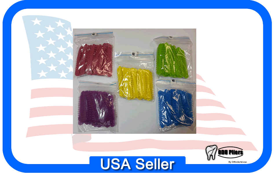 SET X 5 ELASTOMERIC LIGATURE TIES PACK/1008UND / ORTHODONTIC SUPPLIES