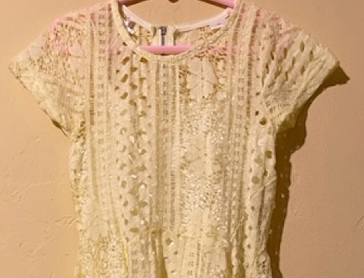 Scooter Brown Girls Lace Dress Size 6X Girls Yellow Lace Dress