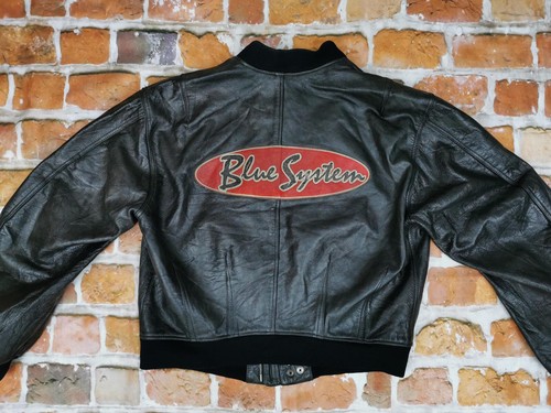 Blue System Vintage Leather Jacket Red Black Jet Set Size: L Tip Top - 第 1/10 張圖片