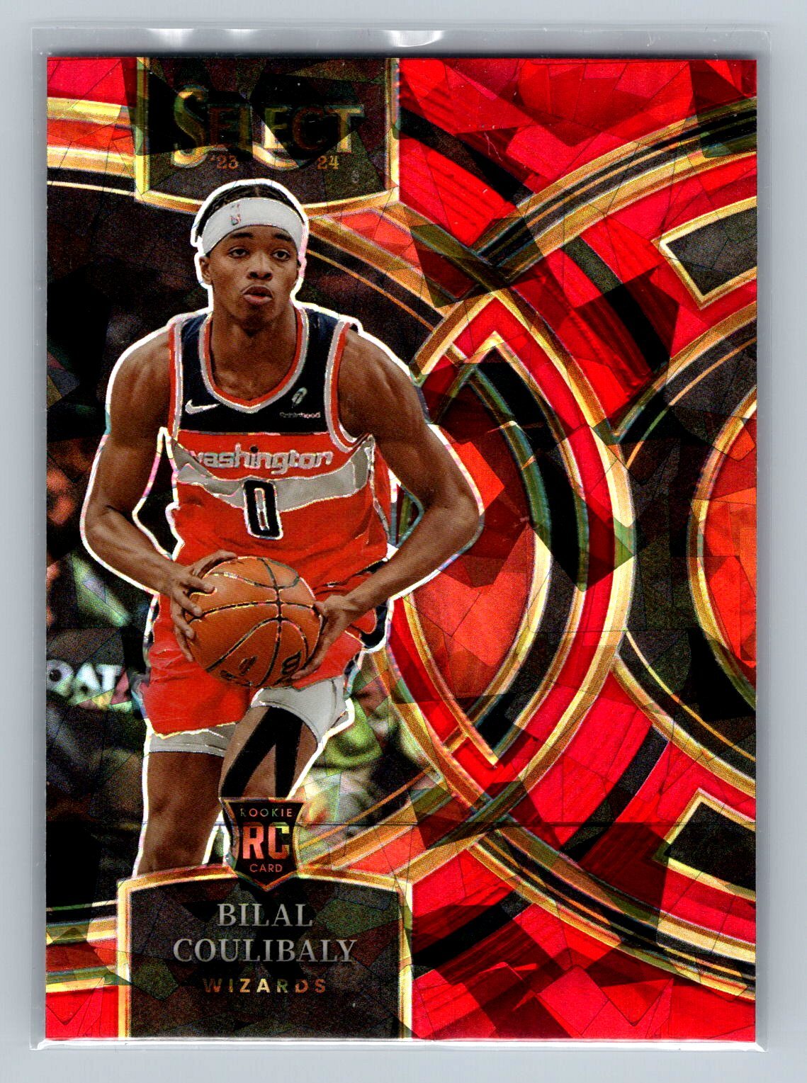 2023-24 Panini Select Bilal Coulibaly #131 Red Cracked Ice Prizms Wizards
