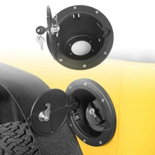 Fit For 1997-2006 Jeep Wrangler TJ Fuel Door Gas Lid Tank Cap Cover + Key+ Lock