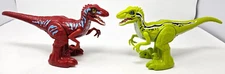 Zuru Robo Alive Robotic Rampaging Red & Green Raptors Dinosaur Runs Bites! WORKS