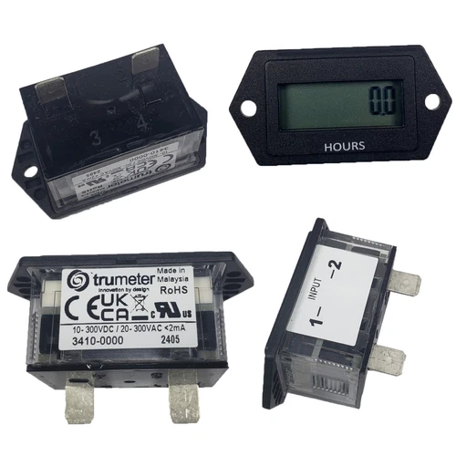 TRUMETER 3410-0000 LCD Hour Meter, 2-Hole, 1.10" Rectangular Flange (Redington)