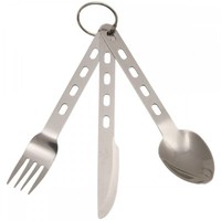 Fox Outdoor Essbesteck Extra Leicht 3-Teilig Edelstahl Messer Gabel LöFfel