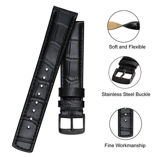 ANBEER Old Leather Watch Strap 18mm 20mm 22mm Replacement Wristband Mens watch - Picture 3 of 21