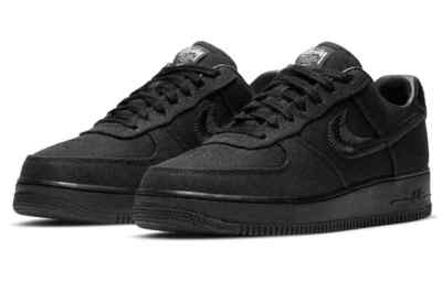 Stüssy × Nike Air Force 1 Low Black 27.5 Size 11 - Nike Air Force 1 Low Stussy Black for sale online | eBay