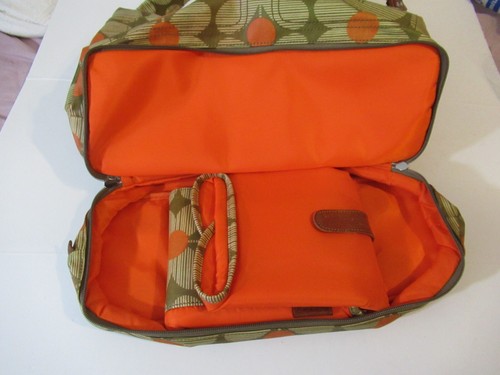 Orla Kiely ETC Orange Linear Stem Diaper Bag w/ adjustable strap + diaper mat - Picture 18 of 24