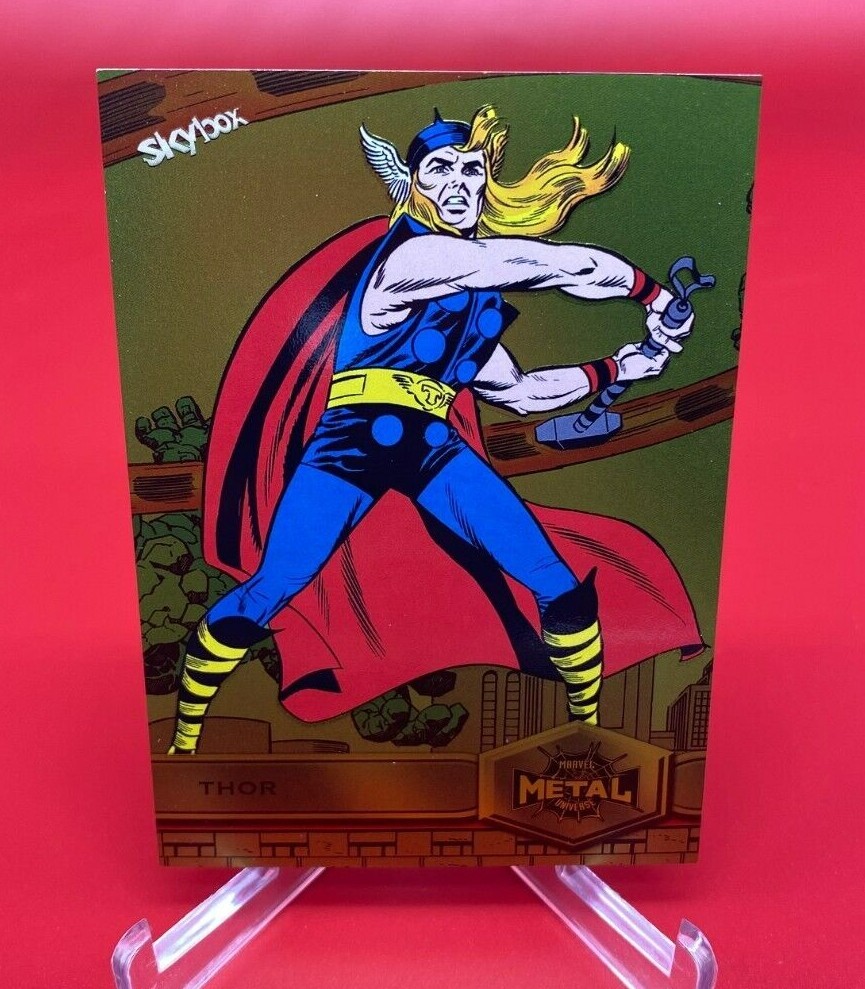 2021 Skybox Spiderman Marvel Metal Universe Thor High Series #189 SP Yellow