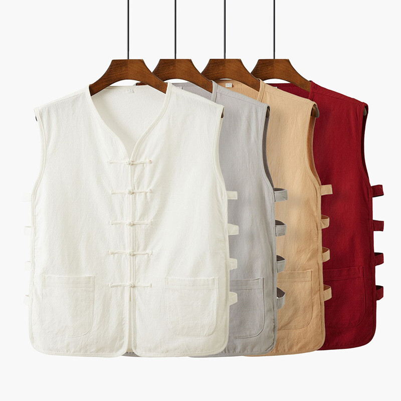 YANYAN/ヤンヤン　Linen Mabo VEST サイズM MQMYJSP Men Summer Chinese Style Cotton Linen Vest Men