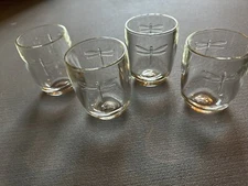 4 La Rochere Dragonfly Glasses 8 oz. Tumbler Old fashioned Double Sided France