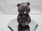 FENTON GLASS 2021 FGS EXCLUSIVE"SWEET HEARTS" BEAR FIGURINE LE #19/21