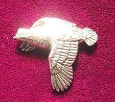 Quality Pewter Hunting Grouse Game Bird Brooch Pin