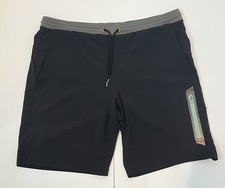 Avalanche Men'sAthleticShorts MBlack StretchDrawstring ZipPocket 20.5"lengt