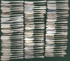 75 Pc  Antique to Vintage Silverplated FLAT BUTTER SPREADERS  Knives 5.5"-6.5"