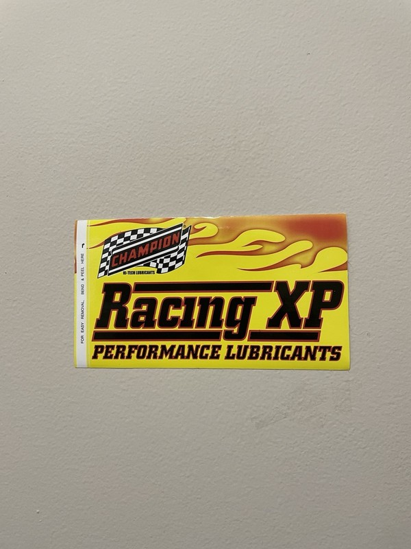 CHAMPION RACING XP PERFORMANCE LUBRICANTS racing sticker/decal