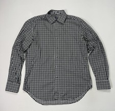 Robert Graham Men’s Large Black White Check Button Shirt Flip Cuff Modern City