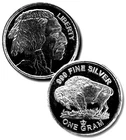1 GRAM .999 FINE SILVER MONARCH BUFFALO INDIAN HEAD ROUND BU