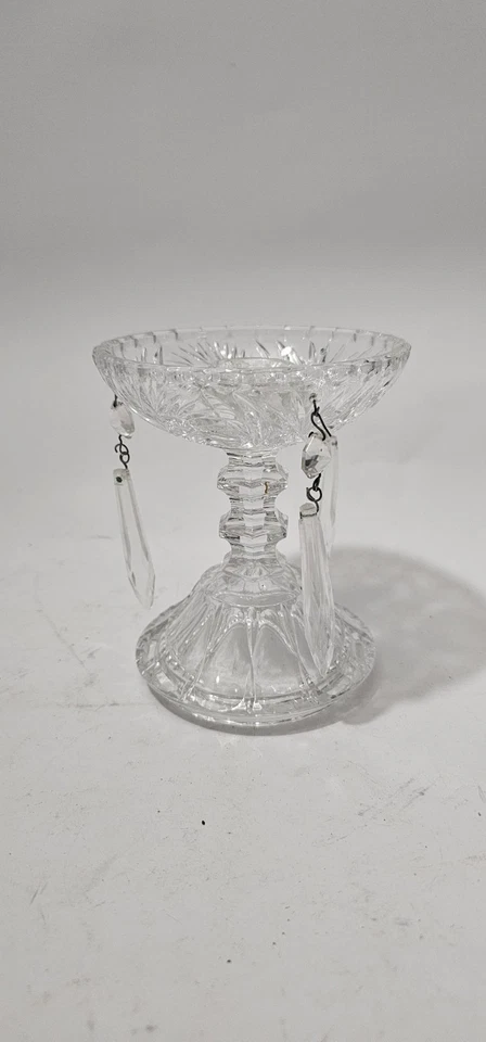 Schöner Hochwertiger Kristall Kerzenständer mit Glasprismen Kerzenhalter Vintage - Bild 3 von 4