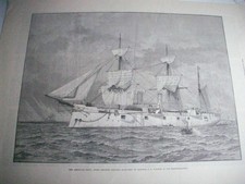 1890 American Navy USS CHICAGO cruiser : magazine article iln