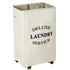 WOWLIVE Large Rolling Laundry Basket Wheels 90L Collapsible Tall Hamper Handle