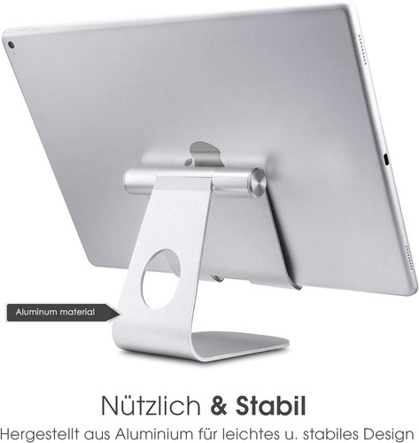 Terratec iTab-M silber Smartphone & Tablet Multiwinkel-Ständer aus Aluminium - Photo 3/6
