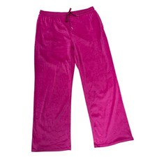 Juicy Couture Pink Velour Rhinestone Lounge Pants Pull On Plush Large