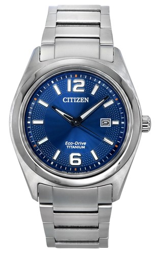 Citizen Super Titanium Blue Dial Eco-Drive Solar 50M AW1641-81L Mens Watch