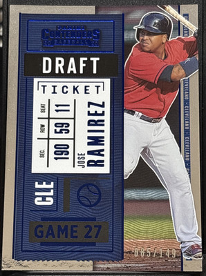 2020 Panini Contenders Blue  #96 - Jose Ramirez  Serial  / 149