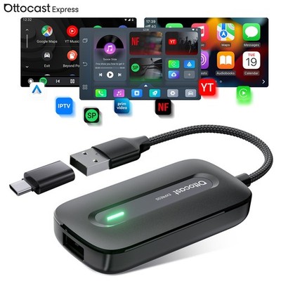 Wireless CarPlay & Android Auto Adapter AI Box Android 12 Streaming Plug & Play