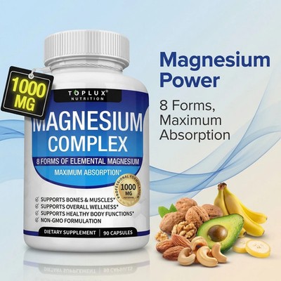 Toplux Magnesium Complex 8 Essential Magnesium Supplement